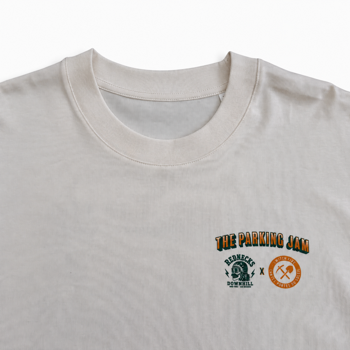 Rednecks Downhill - The Parking Jam T-shirt (Cream)