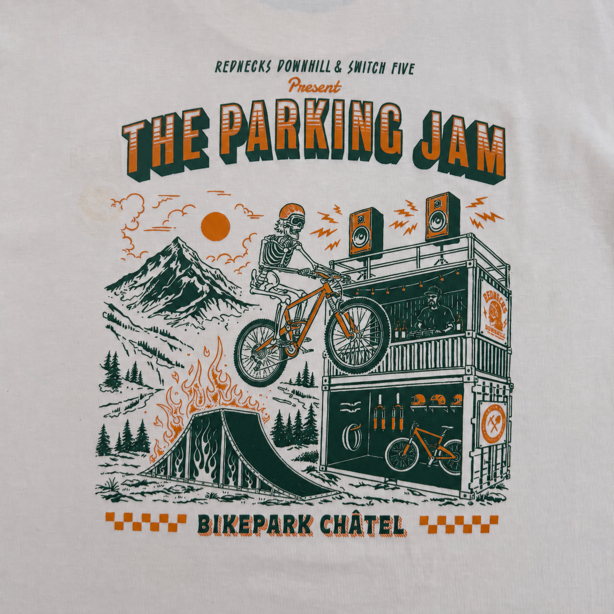 Rednecks Downhill - The Parking Jam T-shirt (Cream)