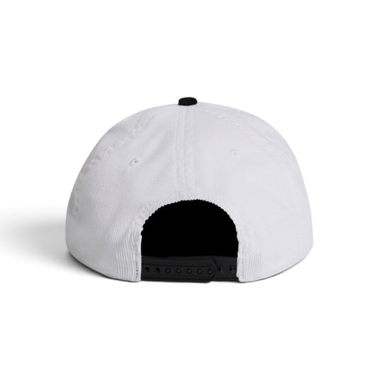 Rednecks Downhill - Logo Five Panel Cord Cap (Black & White)