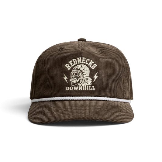Rednecks Downhill - Logo Five Panel Cord Rope Cap (Brown)